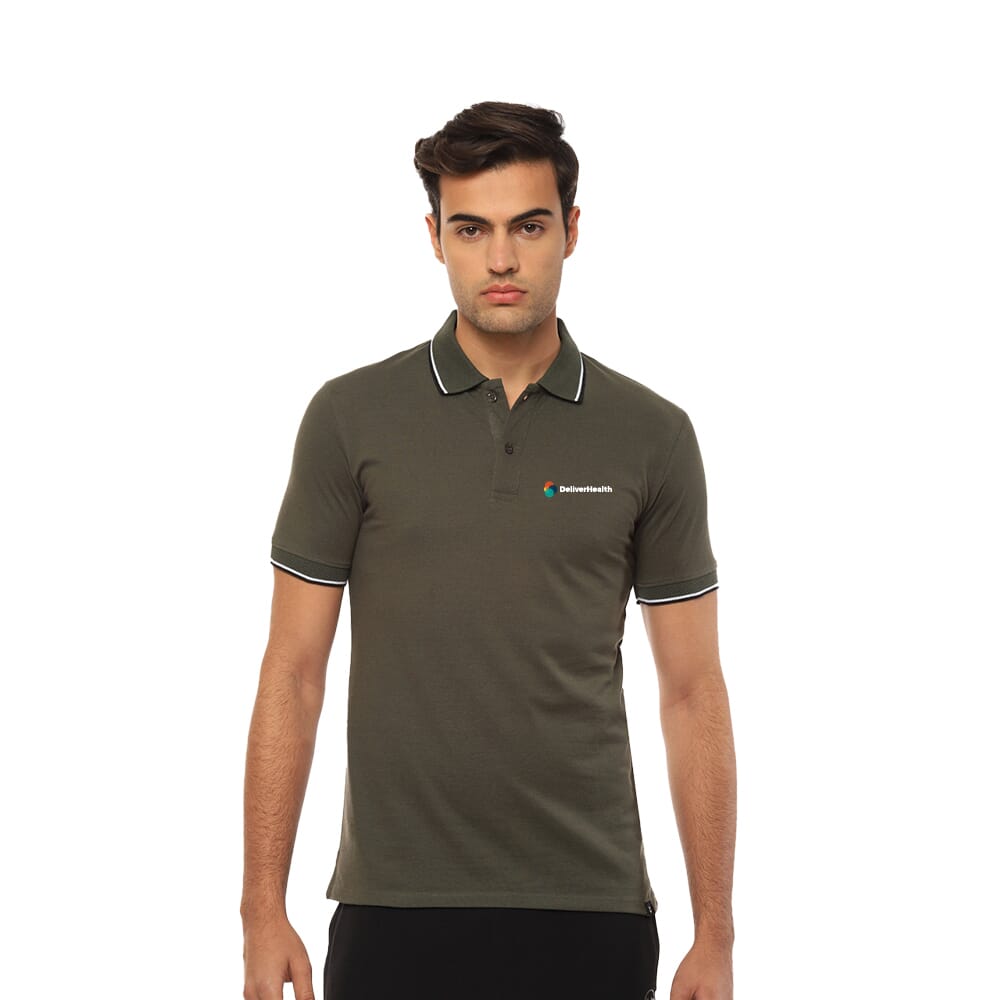 Hummel Eunice Polo T-shirt-Olive Green with Black